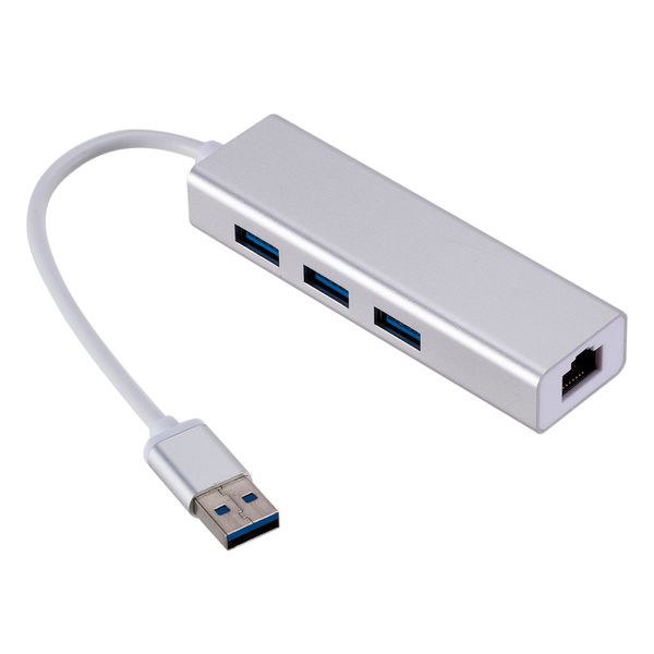 

3 ports usb 3.0 + gigabit ethernet lan rj45 network adapter hub to 1000mbps for mac pc desktop