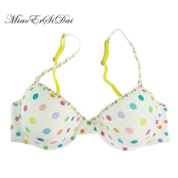 

bras miaoersidai colors dot cotton for women brassiere printed comfortable underwear, Red;black