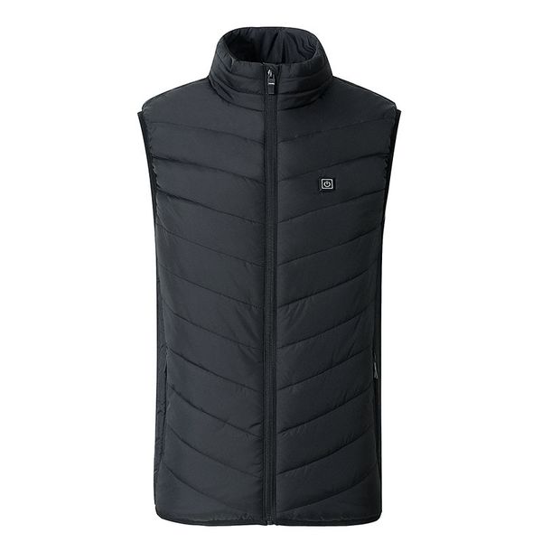 

customizable electric waistcoat smart fever clothing winter charging heating warm vest clothes carbon fiber fever, Black