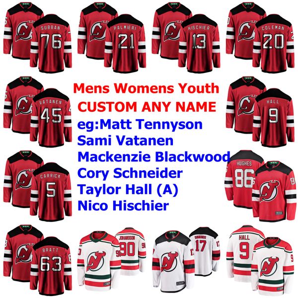 

new jersey devils jerseys 76 p.k. subban jersey matt tennyson sami vatanen mackenzie blackwood cory schneider hockey jerseys custom stitched, Black;red