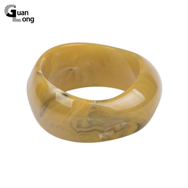 

guanlong vintage resin cuff charms bracelet bangles for women fashion jewelry acrylic wide irregular geometric bangle for girls, Black