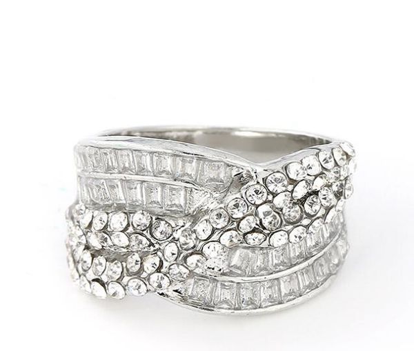 

fast send vintage diamond natural white gemstone cross lady wedding ring women wedding anniversary day gift never fade, Slivery;golden