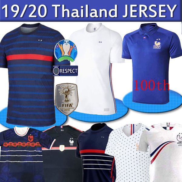 

2020 france soccer jersey mbappe griezmann kante pogba 100th anniversary maillot de foot euro 2021 men kids kits set football shirts uniform, Black;yellow