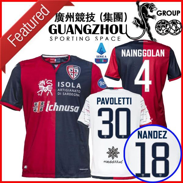 

19 20 cagliari calcio occer jer ey home away joao pedro imeone nainggolan nandez 2019 2020 maglie da calcio pavoletti football hirt, Black;yellow