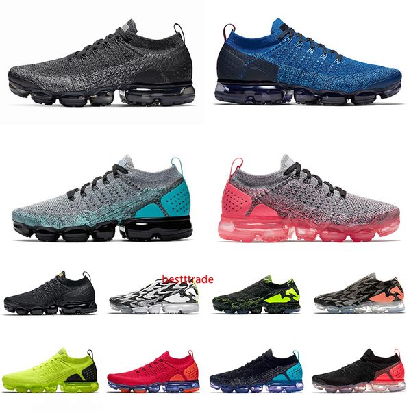 

fly cushion black volt knit 2.0 mens running shoes gym blue punch laser orange men women sports sneakers size 36-45