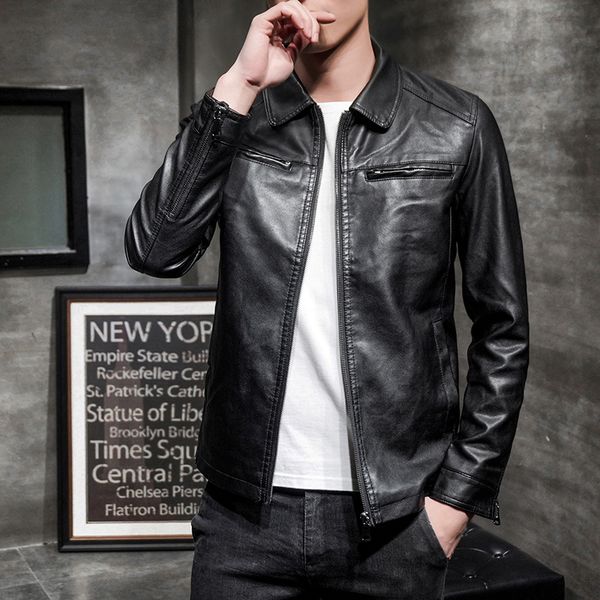 

black casaca de cuerina jaqueta motoqueiro impermeavel biker leather jackets mens winter jackets men jaquetas de couro masculina