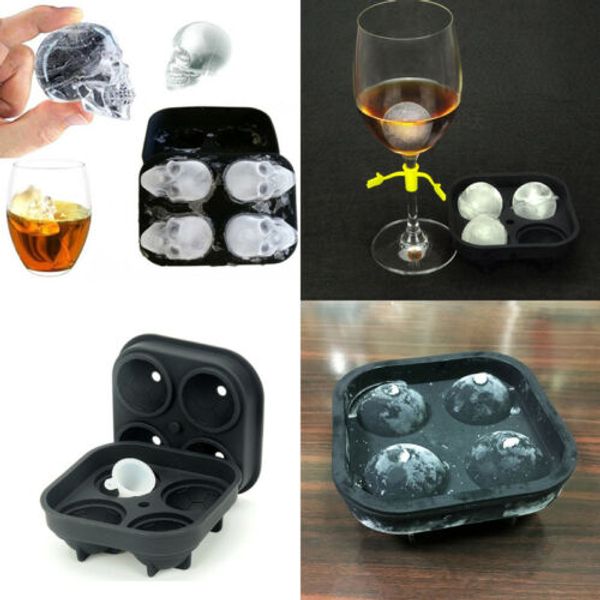 

череп форма 3d ice cube плесень maker бар партии силиконовые лотки шоколад mold tool