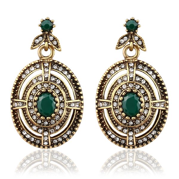 

classicear cuff retro hollow green diamond women's earrings wholesale sales, Silver