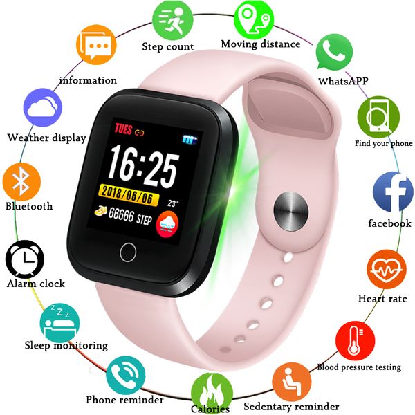 

heart rate monitor smart watch sports blood pressure pedometer running oled touch waterproof fitness intelligent watch men women, Slivery;brown
