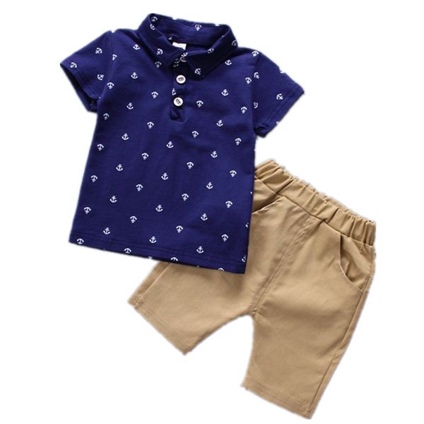 

2019 summer children's clothes sets boys t-shirt and shorts pants 2 pieces clothing sets children's clothing baby boys clothes, White
