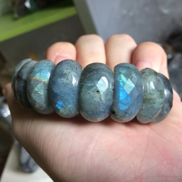 

rainbow labradorite stone bracelet natural gemstone bangle fine jewelry for woman for man gift wholesale, Golden;silver