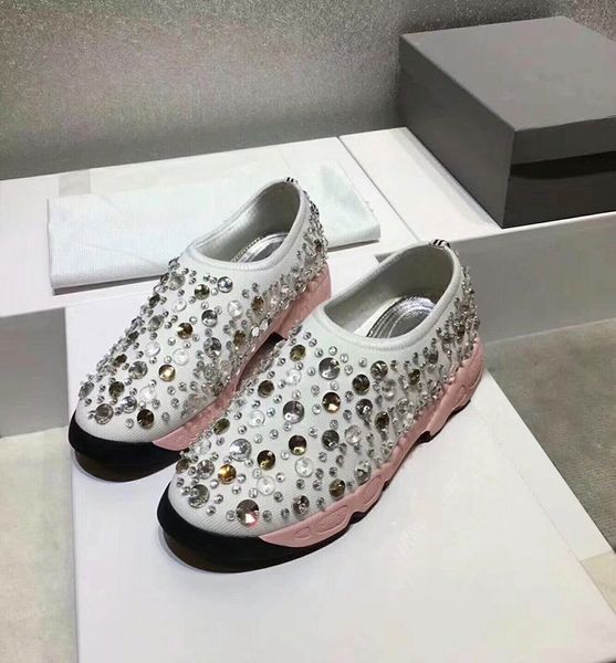 

ladies womens shoes luxury fashion women casual star socks shoes knitted fabric sequin chaussures size 34-42 with box #ya, Black