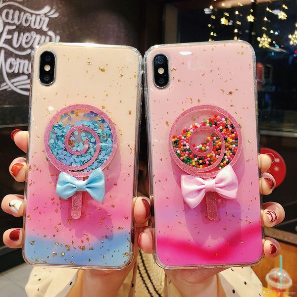 

goods shell girls gradient back cases for iphone xs max xs xr x 8 7 6 6s plus brilliant lollipop cover case gift