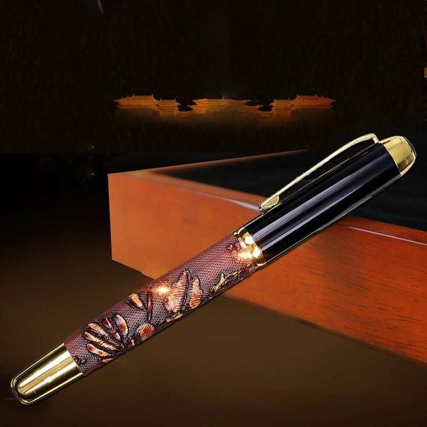 

3d carved metal fountain pen luxury business pen signature school student writing fountain 0.5mm nib high quality