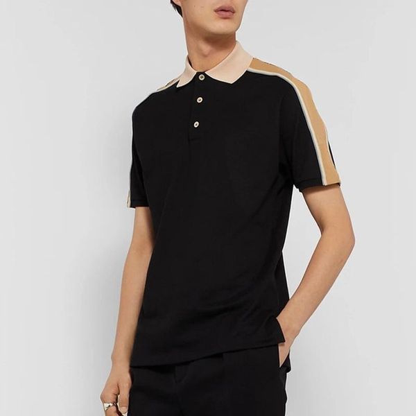 

20fw made in italy classic logo polo short sleeves casual business men women button pullover t-shirt solid summer street tee hfhltx082, White;black