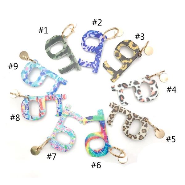 

cross-border european and american acrylic keychain anti-popular door opener, Silver