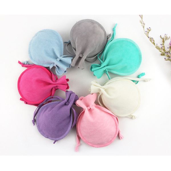 

luckyshine velvet drawstring jewelry bag multi color mix size 7x9cm rings pendants bracelet wedding gift bag 10 pcs, Pink;blue