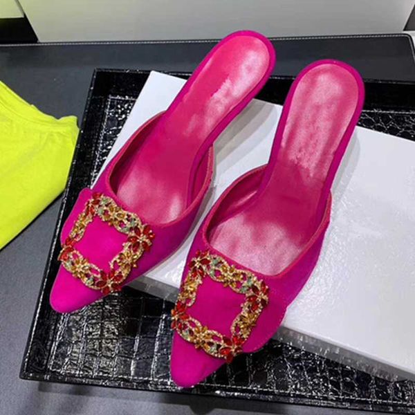 

новый дизайн красочный кристалл женщины трусы дамы тонкий каблук sandal open toe скольжению на летней открытый слайды флип-флоп башмак, Black