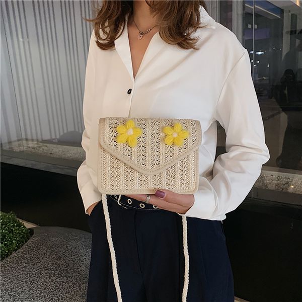 

fashion 2019 casual summer women hand-held wild straw bag fashion shoulder small square travel bag