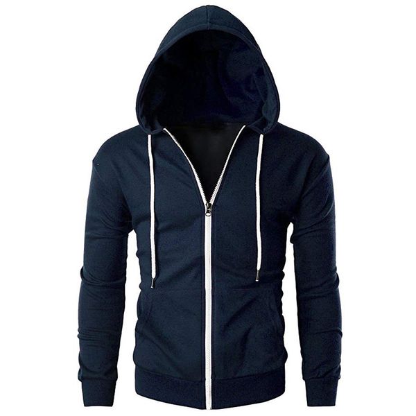 

jaycosin hoodie men's hooded casual slim long sleeve zip hoodie pocket faith jump style, Black