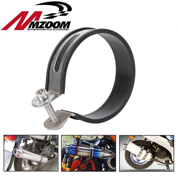 

universal 100mm 110mm stainless steel holder clamp fixed ring support bracket for motorcycle exhaust pipe muffler escape