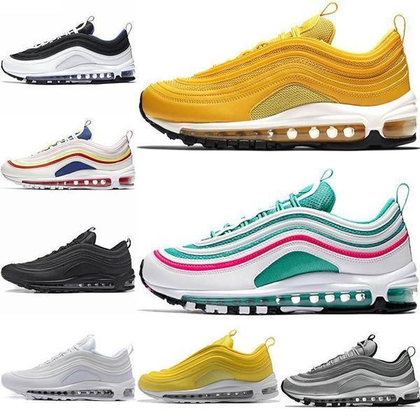 

men designer shoes undefeated pull tab women running shoes triple white black south beach 97s trainers sports shoes fashion sneakers 36-45