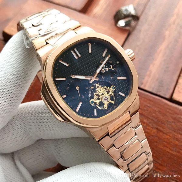 

мужские часы top 316 корпус из нержавеющей стали автоматическая механическое движение автоматическая фаза луны минеральное стекло зеркало 31, Slivery;brown