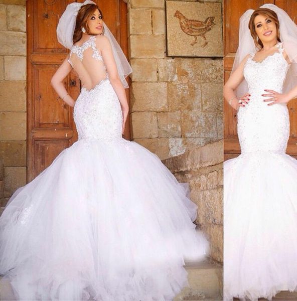 

vintage off white wedding dresses mermaid lace applique crystal beading straps gorgeous foraml bridal gowns plus size wedding wear