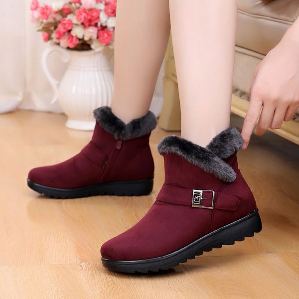 

women zip winter snow boots ladies warm fur suede wedge ankle boot female fashion casual shoes comfort footwear plus size 35-41 t200106, Black
