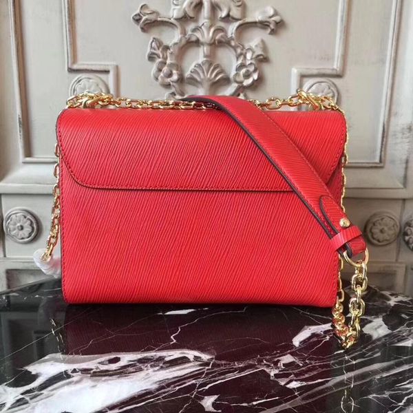 

высокое качество классические женские натуральная кожа твист мм деним средний crossbody сумка одно плечо цепи сумки m50282