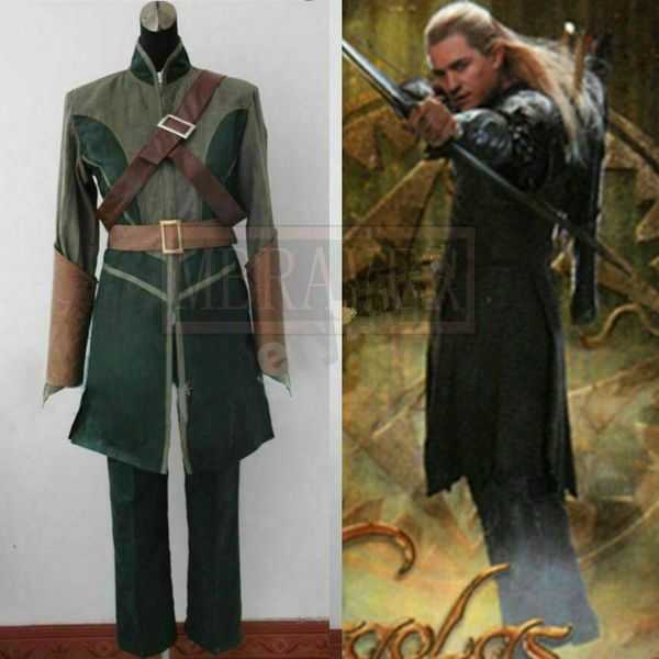 

the lord of the rings the hobbit legolas cosplay costume, Black;red