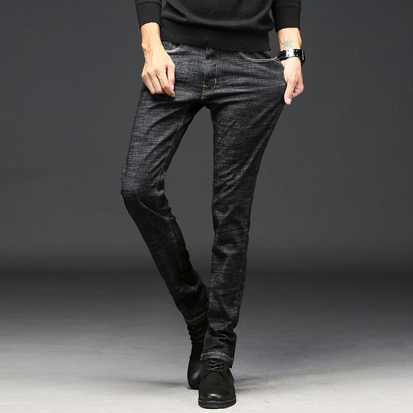 

men jeans casual skinny straight elasticity pants slim fit pants classic 2020 male denim jeans designer trousers, Blue