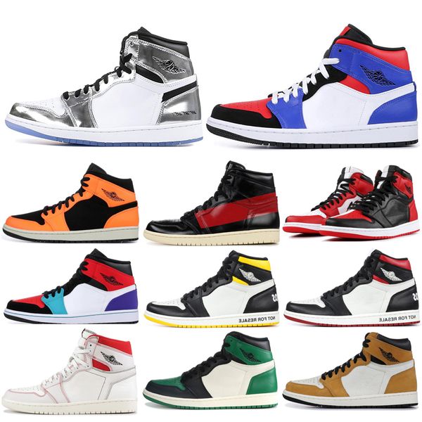 

new 1 1s basketball shoes mens trainer athletic triple white union satin shattered backboard unc black toe banned 3 union 7-13, White;red