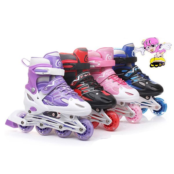

inline professional women kids slalom sliding ice skates skating shoes adjustable washable rubber flash wheels adulto