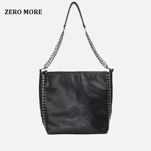 

tote women bag 2019 new messenger handbag rivet chain strap decoration shoulder bag soft leather large capacity
