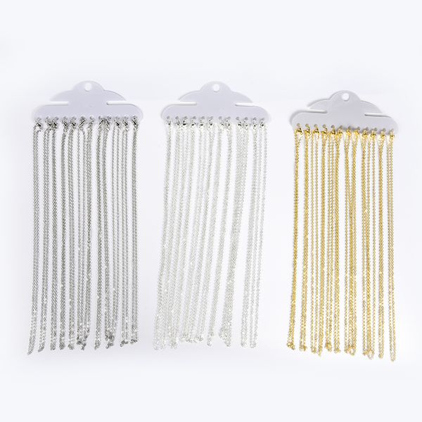 

12pcs/lot 40cm necklace chains with lobster clasps for diy jewelry findings making accessories supplies, Silver
