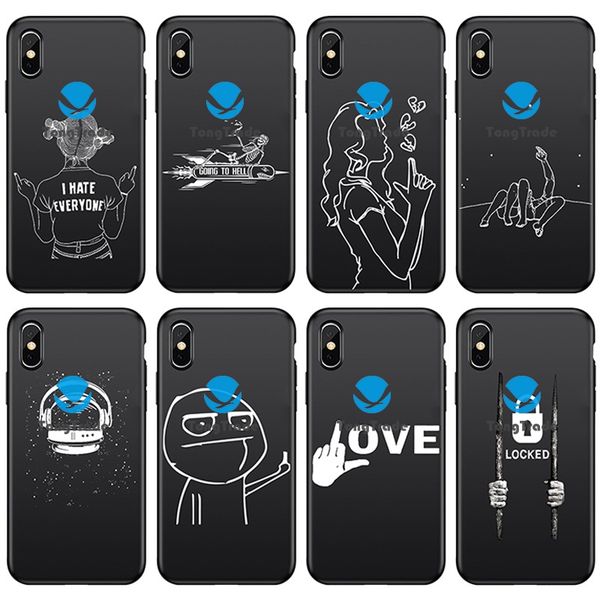 

tongtrade] soft silicone tpu case for iphone 8 7 6s 5s 11 pro x xs max plus huawei p30 p20 black matte frosted english words letters case