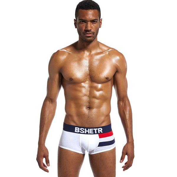 

fashion men underwear bshetr brand homme cueca trunks gay boxer shorts cotton city style comfortable male panties sale, Black;white