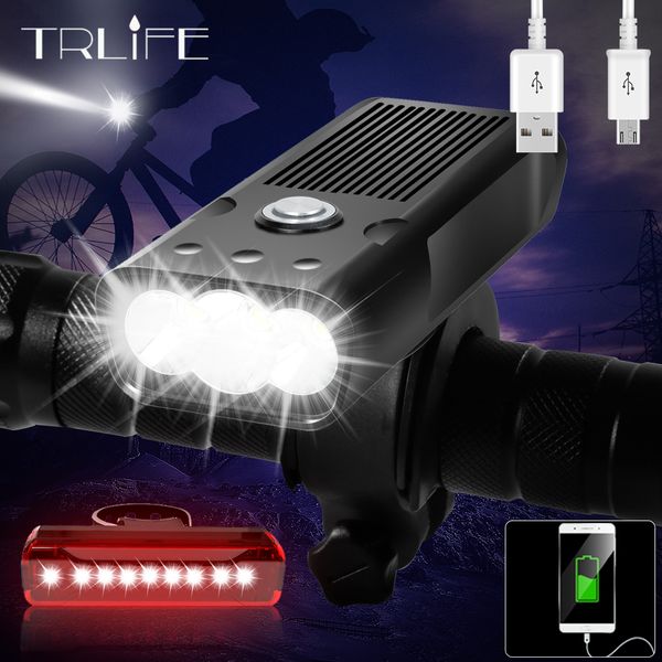 

20000lums bicycle light l2/t6 usb rechargeable 5200mah bike light ipx6 waterproof led headlight as power bank bike accessories