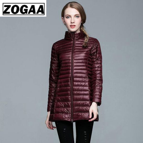

zogaa plus size 4xl 8 colors women casual ultralight down jacket with 90% down 10% feather casual women winter long coat jacket, Black