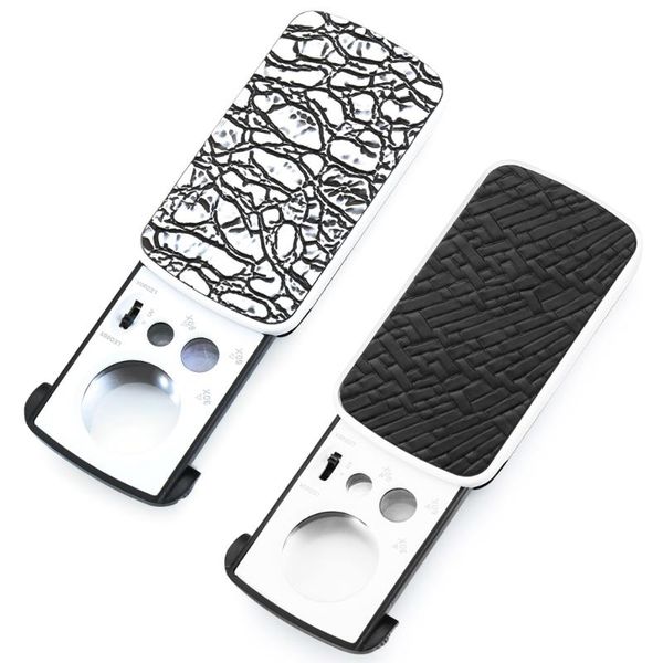 

magnifier 30x 60x 90x jewelry appraisal reading magnifying glass high magnification acrylic optical lens loupe with led uv