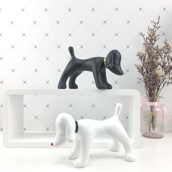 

2pcs resin cartoon standing dog ornament small dog figurine for bedroom