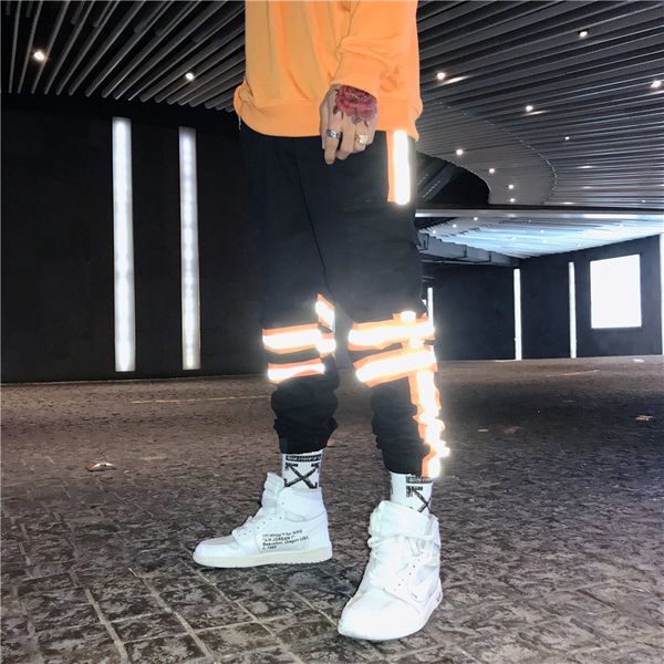 

Men 3M Reflective Jogger Pants Spring Autumn Hiphop Ins Hot Pencil Pants Skateboard Casual Pantalones