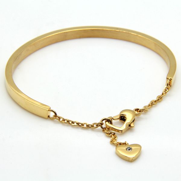 

new brand fashion luxury roman numerals bracelet heart card buckle open women love bracelet steel wholesale, Black