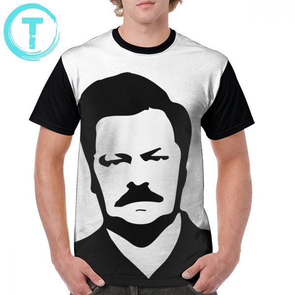 

swanson t shirt ron swanson - parks and recreation t-shirt short-sleeve casual graphic tee shirt 6xl awesome printed tshirt, White;black
