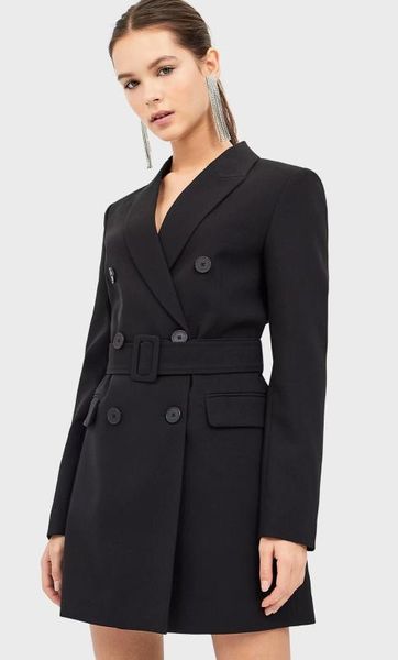 

2020 new spring autumn european double-breasted suit jacket dress sheining vadiming female suit dress jacket xdn9348, White;black