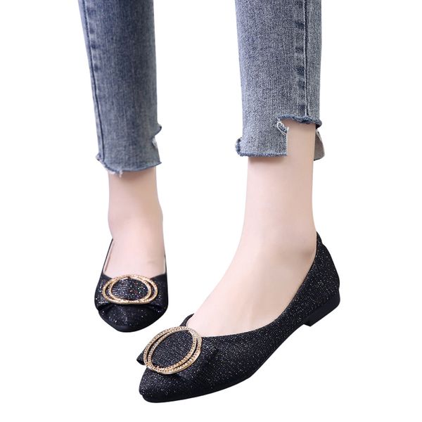 

pumps 2018 loafers Women Sequins Shallow Slip On Low Heel Party Shoes Pointed sandalias tacon mujer fiesta #3