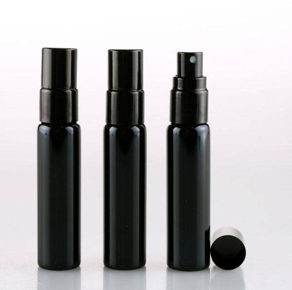 10 ml UV Schwarz Glas Zerstäuber Leere Parfüm Flasche Duft Spray Flasche Kosmetik Verpackung schnelle versand SN2463