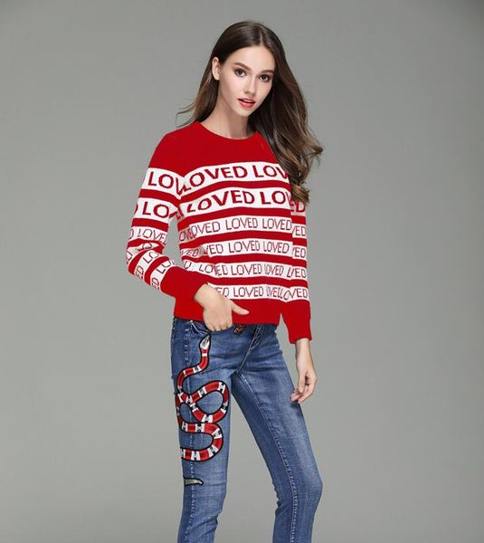 

autumn winter warm letter sweater women, White;black