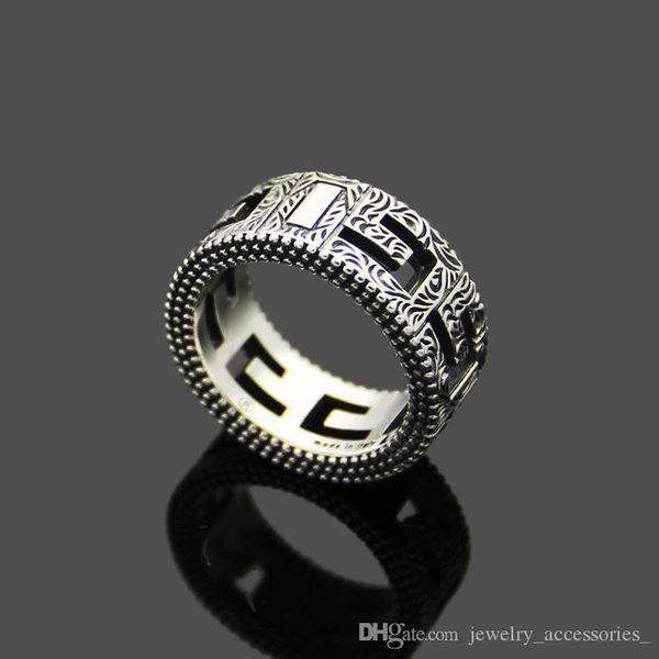 

sterling silver ring men hollow wide s925silver rings vintage party 3d rings
